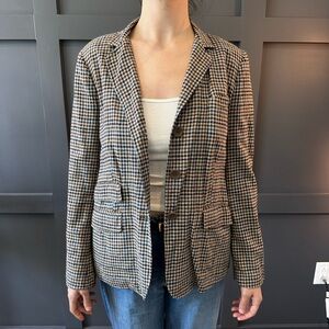 Plaid boyfriend blazer